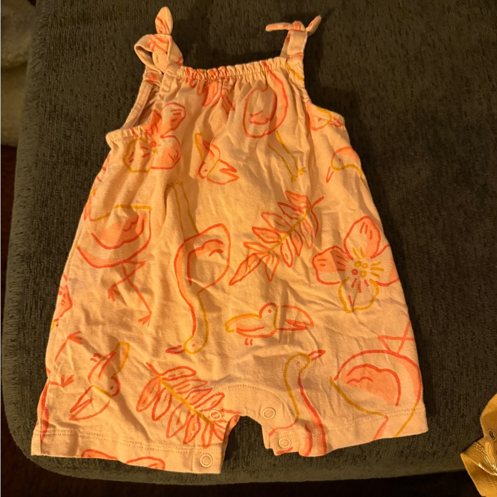 Carter's Pink and Orange Patterned Romper